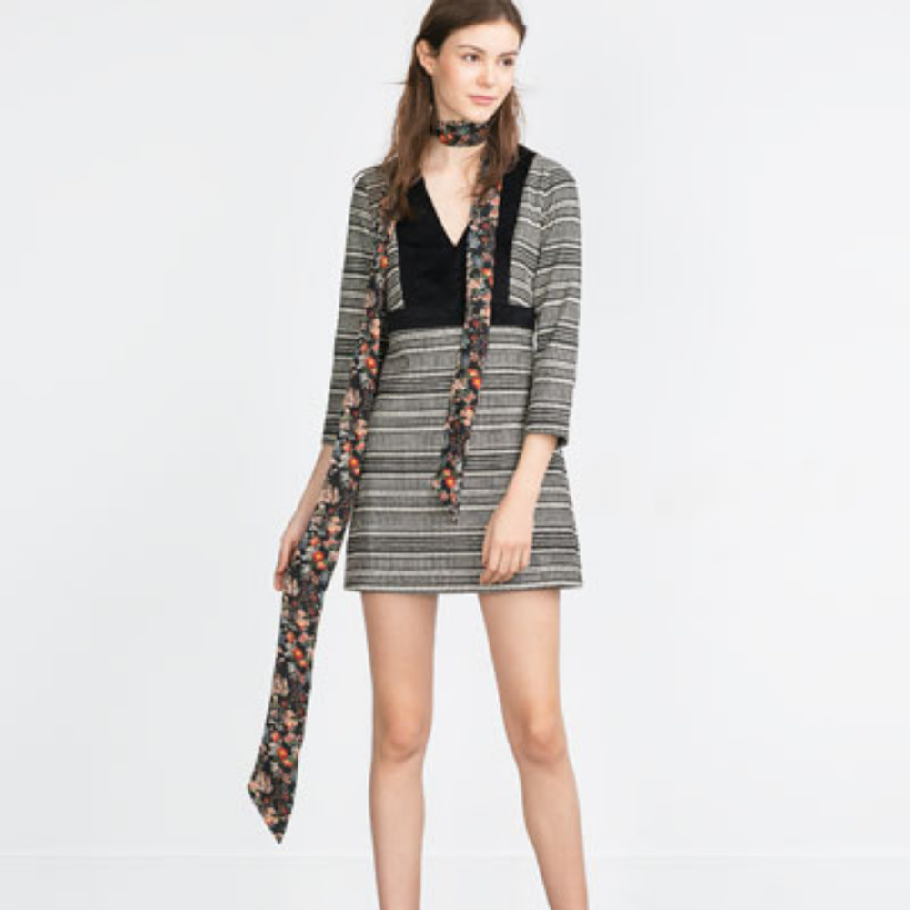 Adorable Zara Trafaluc dress with velvet